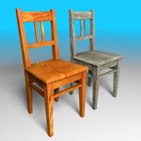 wooden chair 3D Модель .c4d .max .obj .3ds .fbx .stl .blend 