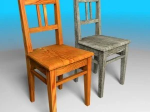 sedia in legno Modello 3D