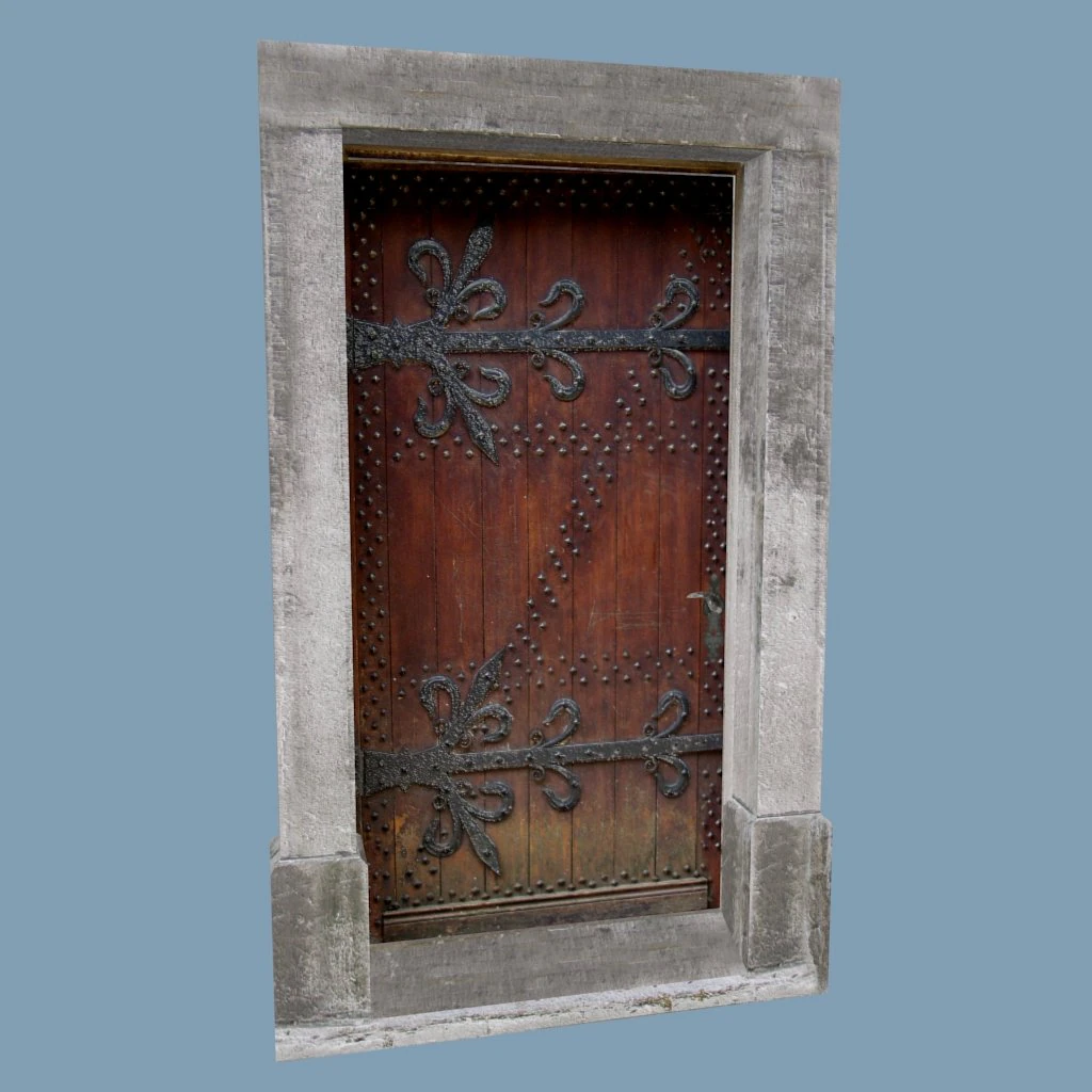 medieval single door rectangular 3D Model .c4d .max .obj .3ds .fbx .stl .blend 
