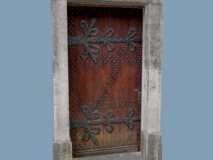 medievale porta unica rettangolare Modello 3D