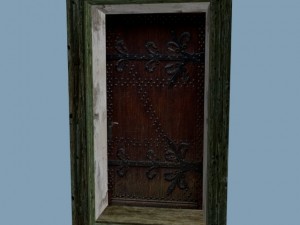 medieval single door rectangular Modèle 3D