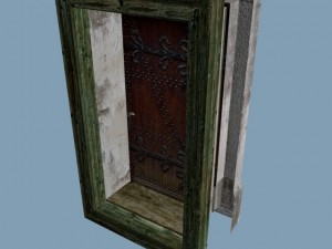 medieval single door rectangular Modèle 3D