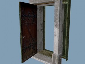 medieval single door rectangular Modèle 3D