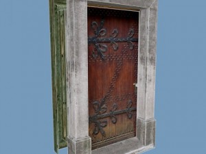 medieval single door rectangular Modèle 3D