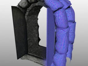 medieval arcuate double doors 3D Model