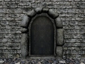 medieval arcuate double doors 3D Model