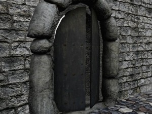 medieval arcuate double doors 3Dモデル
