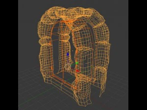 medieval arcuate double doors 3D Model