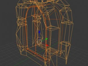 medieval arcuate double doors 3D Model