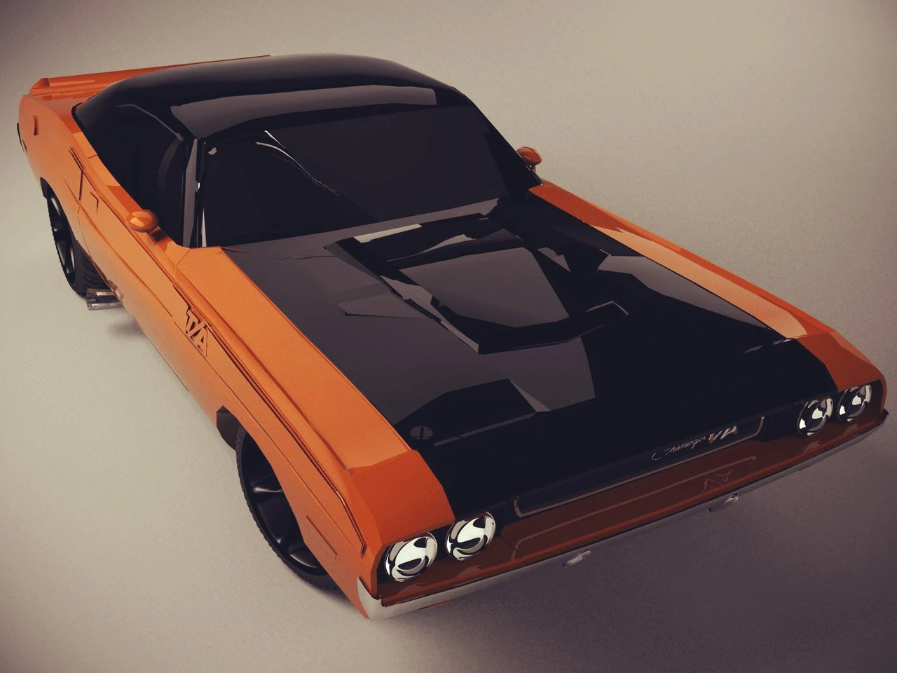dodge challenger 1970 3D Model .c4d .max .obj .3ds .fbx .stl .blend 