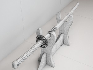 japanese katana - high poly 3D मॉडल