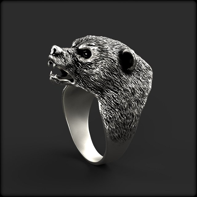 bear ring 3D प्रिंट मॉडल .c4d .max .obj .3ds .fbx .stl .blend 
