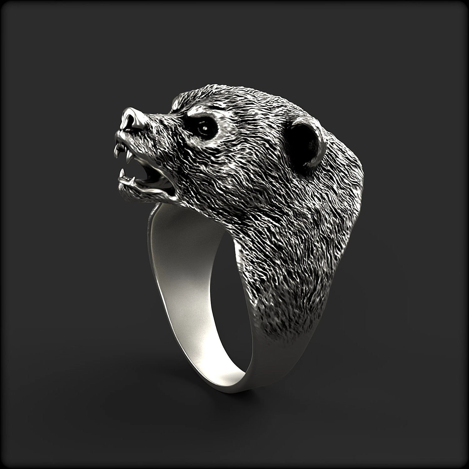 bear ring 3D Print Model .c4d .max .obj .3ds .fbx .stl .blend 