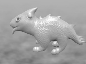 low poly creature turtlehound Model 3D