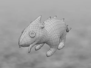 low poly creature turtlehound 3D Model