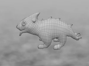 low poly creature turtlehound 3D Model