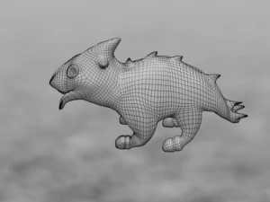 chien-tortue, cr&eacute;ature poly moyen Modèle 3D