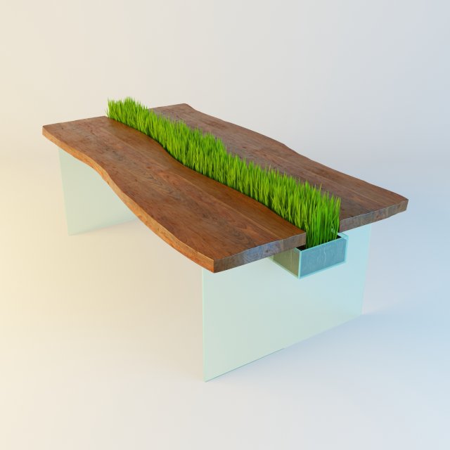 table with grass 3D Model .c4d .max .obj .3ds .fbx .stl .blend 