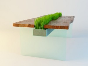 table with grass 3D Model