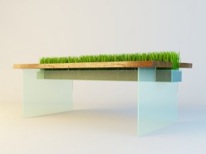 table with grass 3D Model