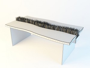 table with grass 3D Model
