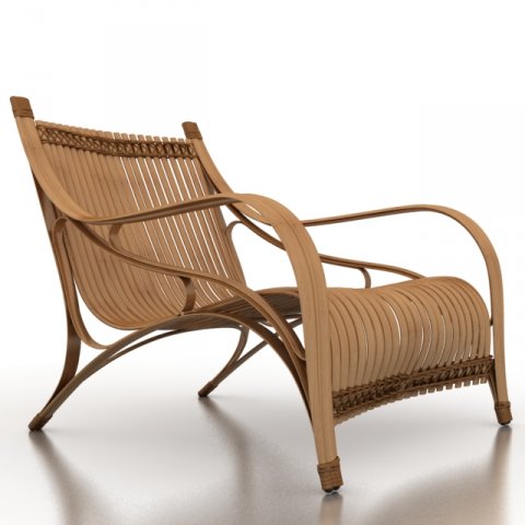 bilah bamboo armchair 3D Model .c4d .max .obj .3ds .fbx .stl .blend 