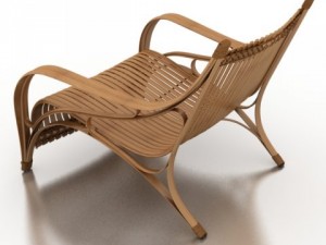bilah bamboo armchair 3D Model