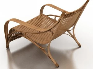 bilah bamboo armchair 3D Model