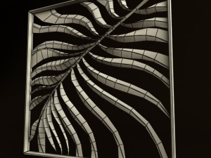 tropical leaft carving 001 Modelo 3D