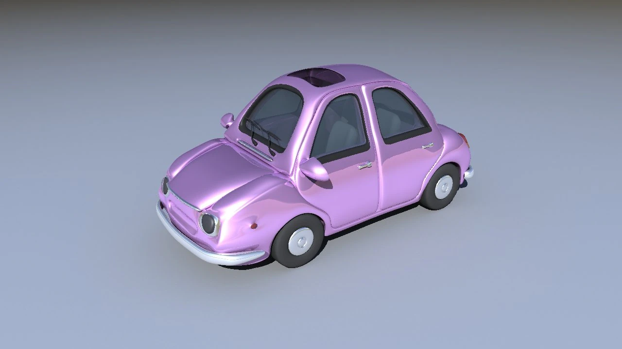 pink car 3D Model .c4d .max .obj .3ds .fbx .stl .blend