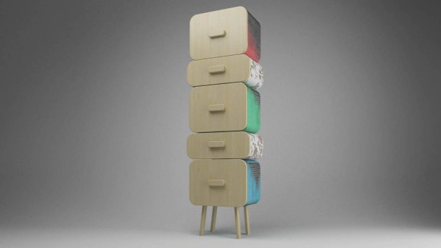 chest of drawers Modello 3D .c4d .max .obj .3ds .fbx .stl .blend