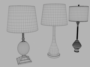 3 elegant table lamp 3D Model