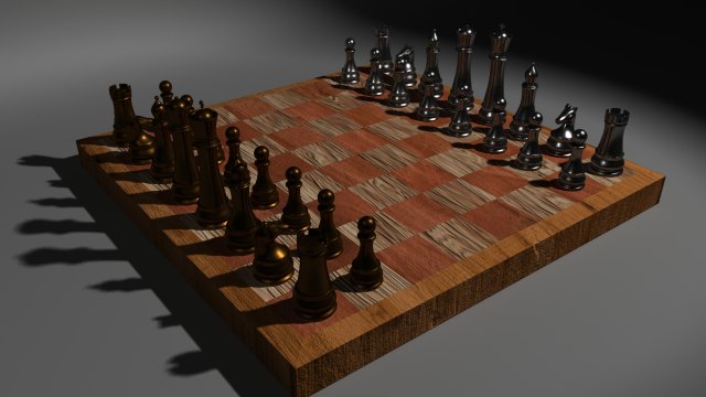 metal chess set Modèle 3D .c4d .max .obj .3ds .fbx .stl .blend 