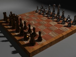 metal chess set Model 3D