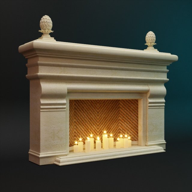 sandstone fireplace 3Dモデル .c4d .max .obj .3ds .fbx .stl .blend 