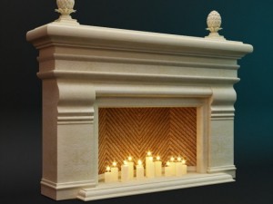 sandstone fireplace Model 3D