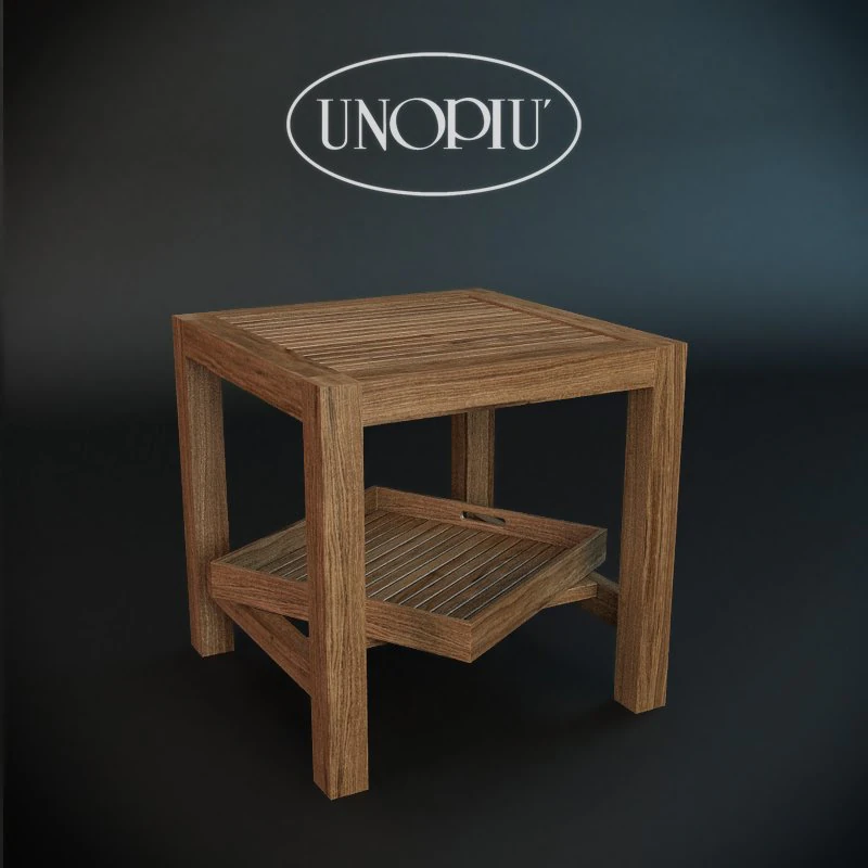 table basse carr&eacute;e en teck Modèle 3D .c4d .max .obj .3ds .fbx .stl .blend 