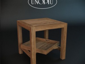 teak square coffee table Model 3D