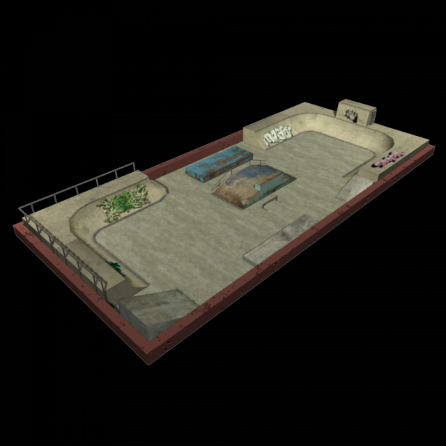 skatepark Modelo 3D .c4d .max .obj .3ds .fbx .stl .blend 