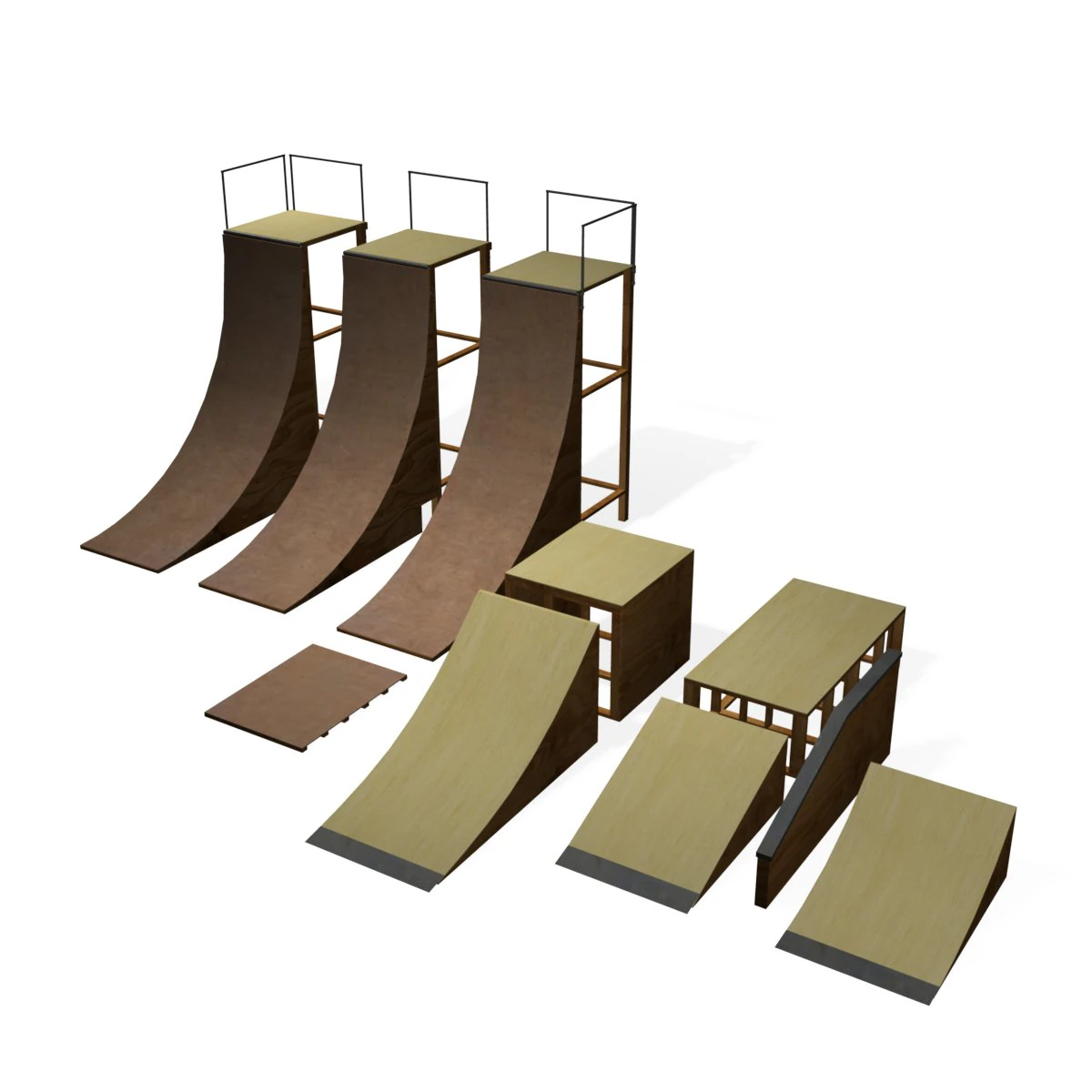 skate ramps 3D Model .c4d .max .obj .3ds .fbx .stl .blend