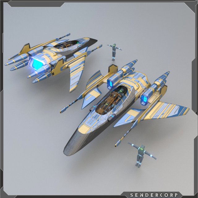 spaceship 3D Model .c4d .max .obj .3ds .fbx .stl .blend 
