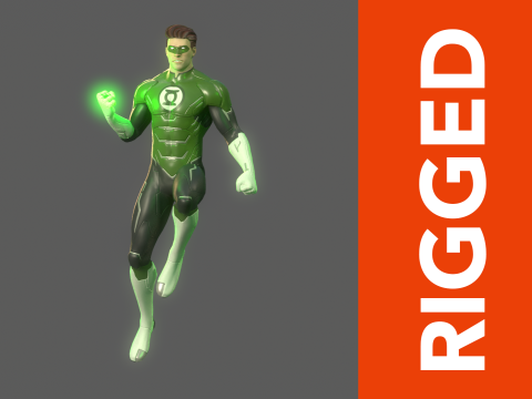 Green Lantern Hal Jordan Rig 3D-Modell