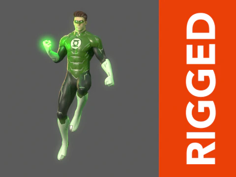 Зелений ліхтар Хел Джордан Риг 3D Модель