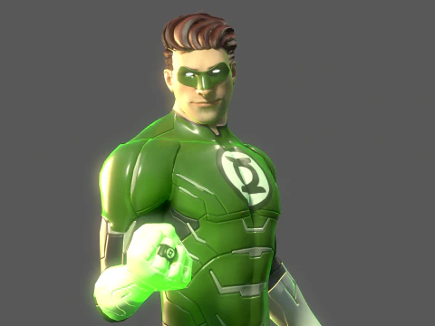 Green Lantern Hal Jordan Rig 3D Model