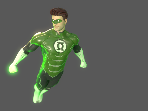 Green Lantern Hal Jordan Rig 3Dモデル