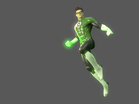 Green Lantern Hal Jordan Rig 3D Model
