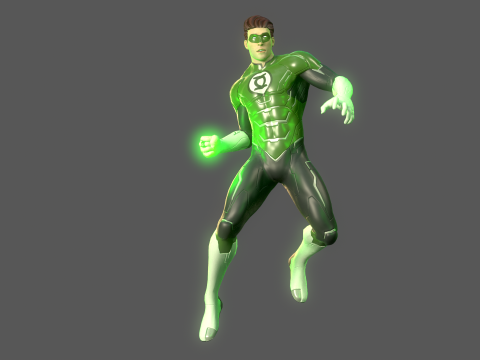 Green Lantern Hal Jordan Rig 3Dモデル