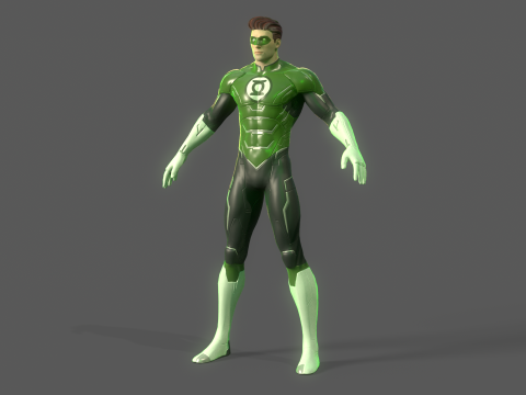 Green Lantern Hal Jordan Rig 3Dモデル
