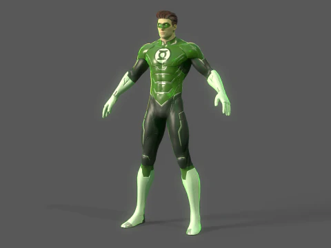 Green Lantern Hal Jordan Rig 3D Model