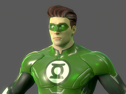 Green Lantern Hal Jordan Rig 3Dモデル